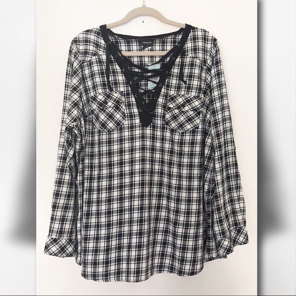 torrid Tops - 3 for $50 Black & white plaid Torrid Size 2 Top